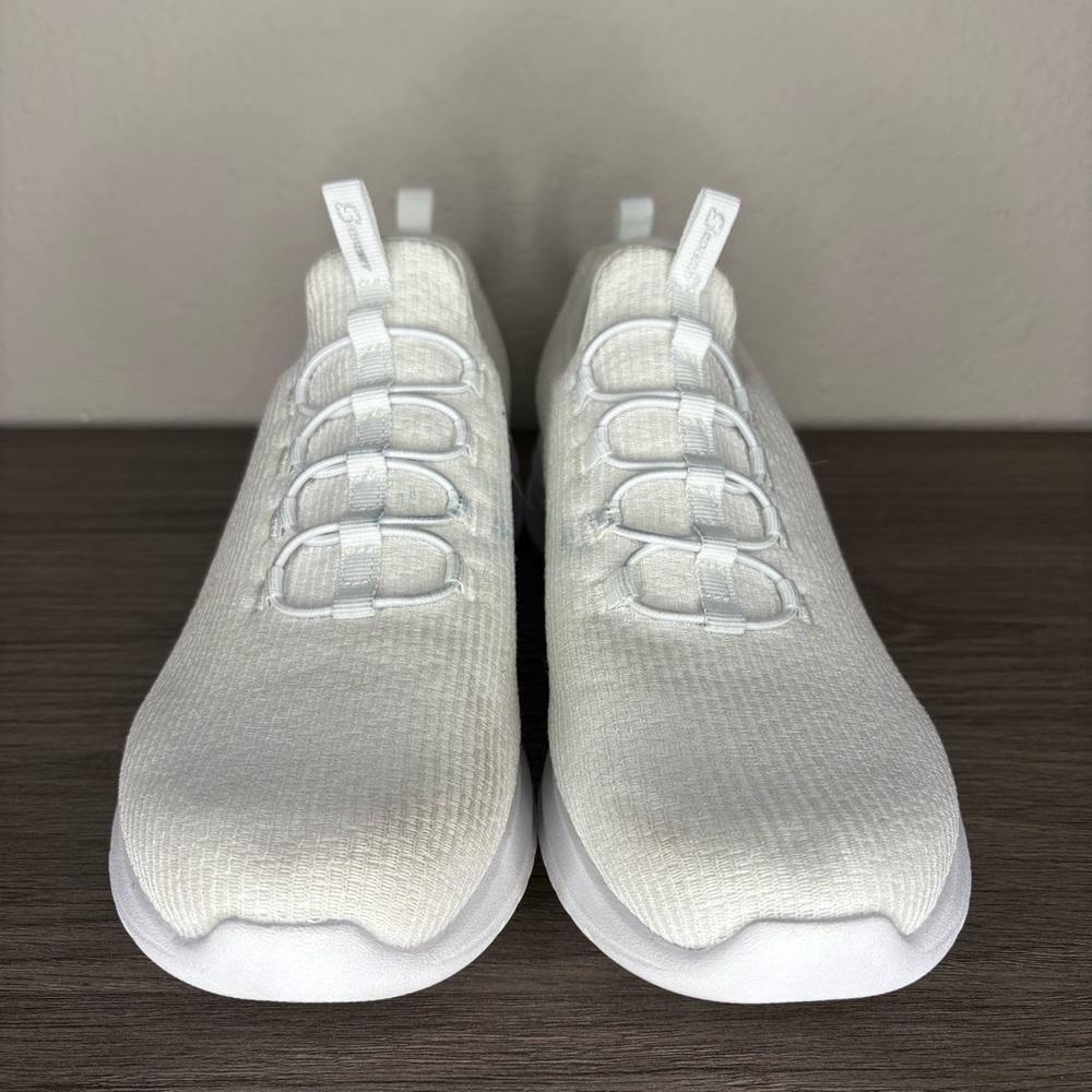 New Skechers Knit Mesh Women's Charlize 2.0 White Slip Ons Size 9 - Picture 2 of 10